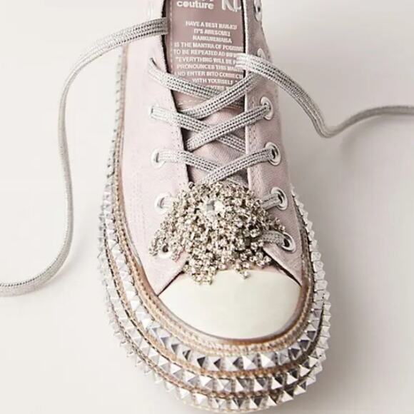 NEW Nan-Ku Couture Free People Cruise Studded Mellow Maeve Pink High Top Sneaker - Picture 4 of 11